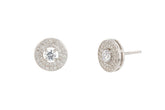 Charming Round Shape 925 Sterling Silver Earrings studded with CZ
